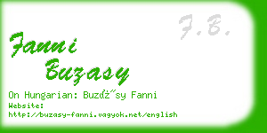 fanni buzasy business card